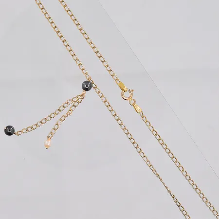 Collier gles Pansar med pärla och hematit, 42cm, bredd 2,3mm, 18K Vikt: 3,7 g