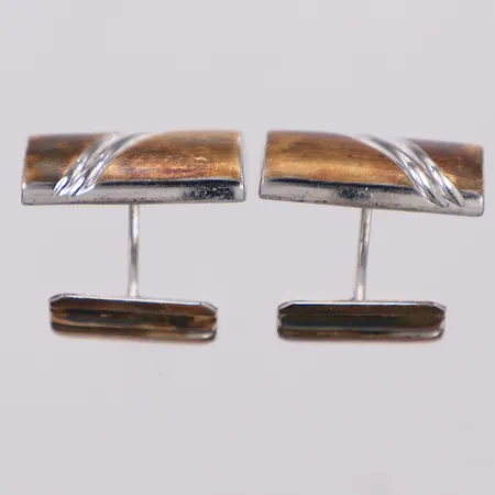 Ett par manschettknappar, 10,2-22,5mm, delvis förgyllda, silver 830/1000 Vikt: 9,9 g