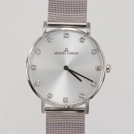 Damur Jaques Lemans, JL.AA, Ø36mm, quartz, ref: 1-2142, stål, stållänk total längd 22cm, box och kudde. 