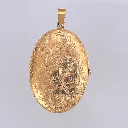 Hänge/medaljong, 55mm, importstämpel, gravyr baksidan, 18K Vikt: 18,5 g