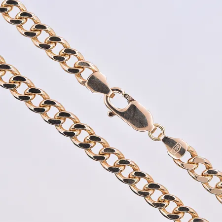 Kedja Pansar, Guldfynd, ihålig, längd 45,5 cm, bredd 5 mm, 18K. Vikt: 13,2 g