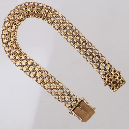 Armband X-länk, Längd 20,5cm, bredd 10,7mm, Stockholm, år 1965, 18K Vikt: 20,9 g