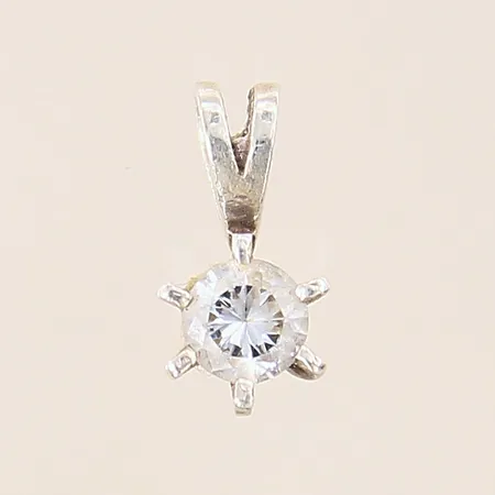 Hänge med vit sten, 11x6mm, silver 925/1000 Vikt: 0,6 g