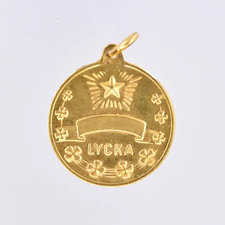 Hänge Lyckopeng, Ø15 mm, 18K. Vikt: 2,3 g