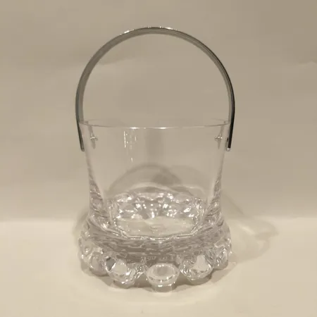 Ishink, Buster, Göran Wärff, glas med metallhandtag, höjd 13cm, Ø13,5cm, Kosta Boda, nagg, 