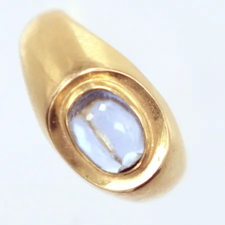 Ring blå sten, Ø19mm, 18k Vikt: 4,4 g