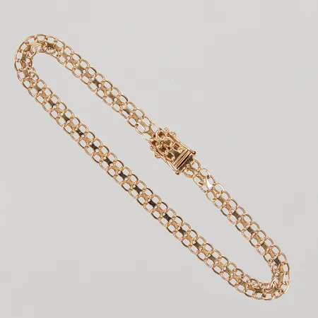 Armband X-länk, 20cm, bredd ca 5mm, kistlås, SÄAB år 1963, 18K Vikt: 6,3 g