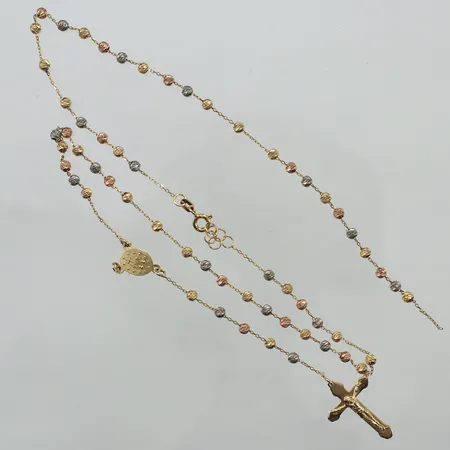 Radband, trefärgat, längd 44cm, defekt, 18K  Vikt: 6,8 g
