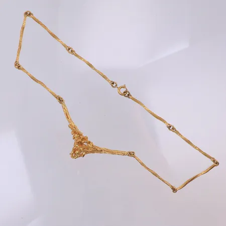 Collier, Flora Danica, stavlänk, 39cm, förgyllt silver, ca 80-tal, 925/1000 silver. Originaletui, fint skick Vikt: 15,5 g