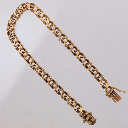 Armband Bismarck, längd 19cm, bredd 5,4mm, Gustafsson Evert, Stockholm, år 1968, 18K Vikt: 10,4 g