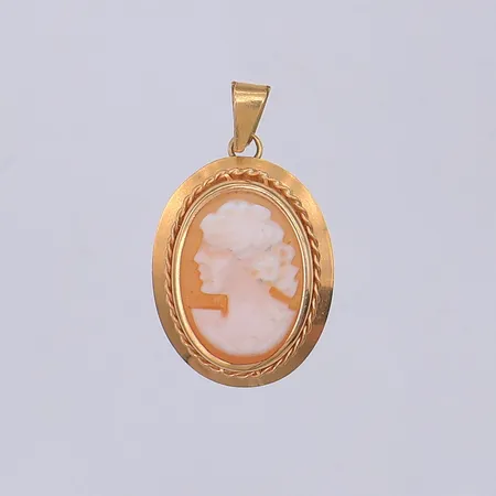 Hänge, camé, 24mm, 18K Vikt: 1,4 g