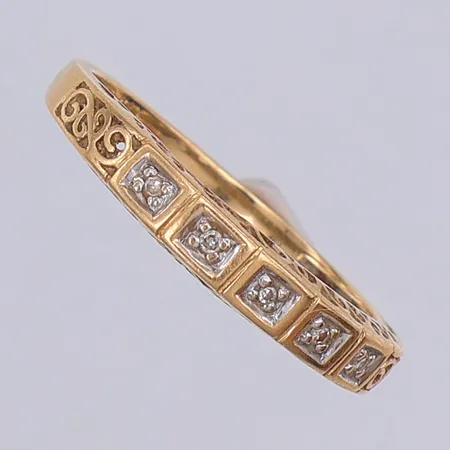 Ring, diamanter ca 0,05ctv, stl 16¾, Guldfynd, 18K Vikt: 1,4 g