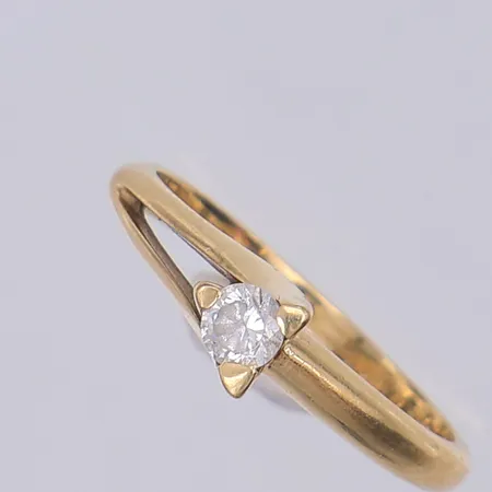 Ring, vit sten, stl 16½, 14K Vikt: 2,3 g