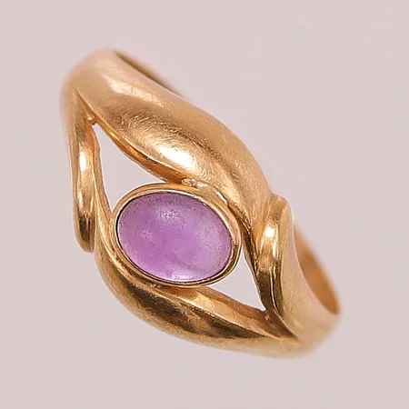 Ring, Ø18¾, bredd:10mm, sliten ametist, 18K 3,2g.