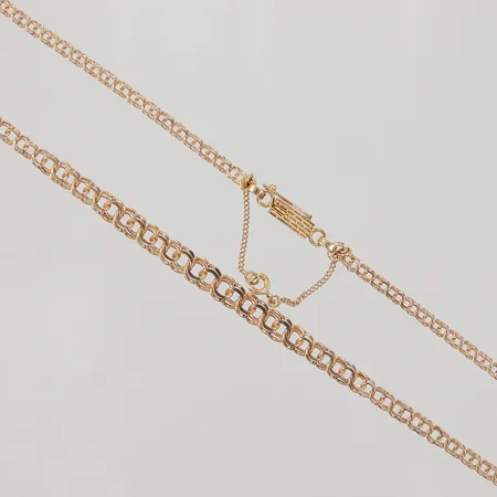 Kedja, doserad Bismarck, 45cm, bredd 3,3-6,1mm, säkerhetskedja, 18K,  Vikt: 11,6 g