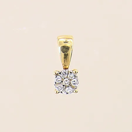 Hänge med 8/8-slipade diamanter 7 x ca 0,005ct, 8x3,5mm, 18K Vikt: 0,4 g