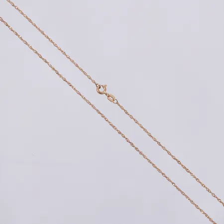 Kedja singapore längd ca 42cm, bredd ca 1mm, GHA, 18K Vikt: 1,8 g