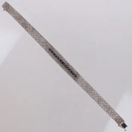 Armband med safirer, längd 19,5cm, bredd 9,9mm, UnoAerre, Italien, vitguld, 18K Vikt: 30 g