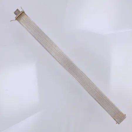 Armband, flerradigt tätt Pansar, 19cm, bredd 14mm, vitguld, importstämpel, 18K Vikt: 41,8 g