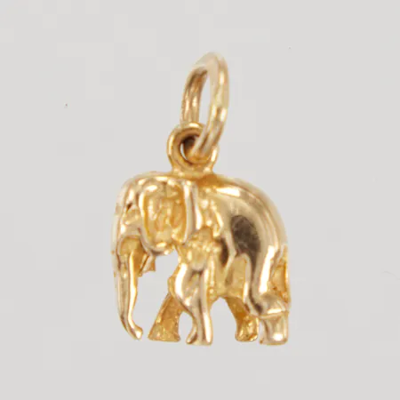 Hänge, elefant, längd inklusive ögla 17,5mm, bredd 10,5mm, 18K,  Vikt: 3,1 g