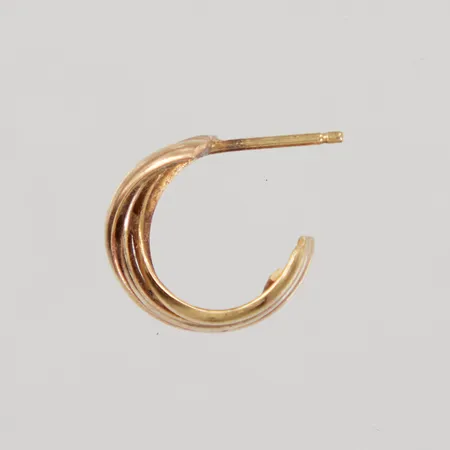 Udda örhänge, creol, Ø12,8mm, bredd 2,7-7mm, stopp, 18K,  Vikt: 1,4 g