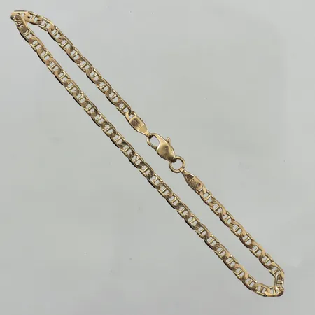 Armband Pansar med stav, längd 20cm, bredd ca 3mm, repig, 14K Vikt: 4,1 g