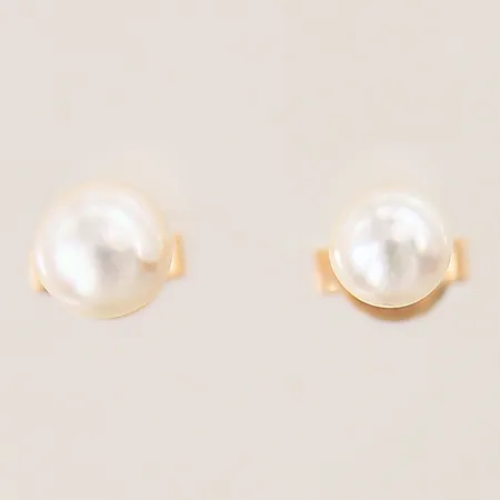 Ett par örhängen med odlade pärlor, Ø5,2-5,8mm, 18K Vikt: 1,2 g