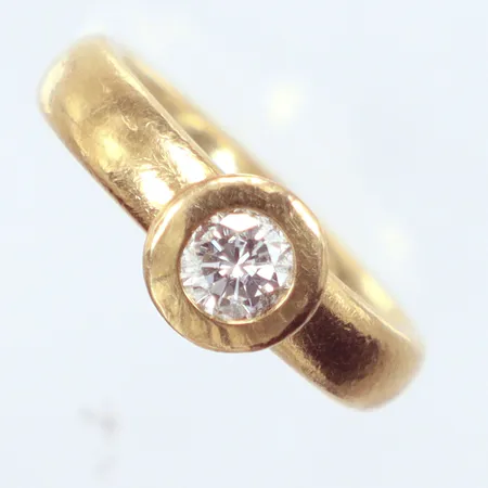 Ring diamant 1x0,46ct Sandström & de Wit Aktiebolag, år 1997, Linköping, Ø16¼, gravyr, 18k   Vikt: 8,3 g