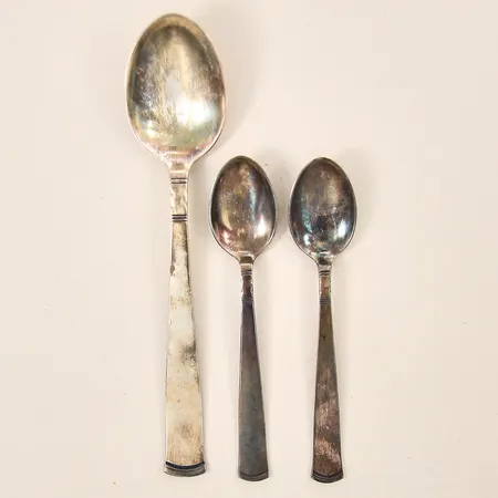 Silverskedar 3st, olika storlekar, GAB, silver 830/1000 Vikt: 54,3 g