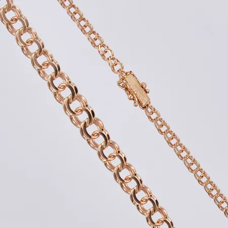 Collier doserad Bismarck, längd: ca 44,5cm, bredd: ca 4-7mm, NSE, N S E Guldvaru Aktiebolag, Köping, år 1989, 18K  Vikt: 18,8 g