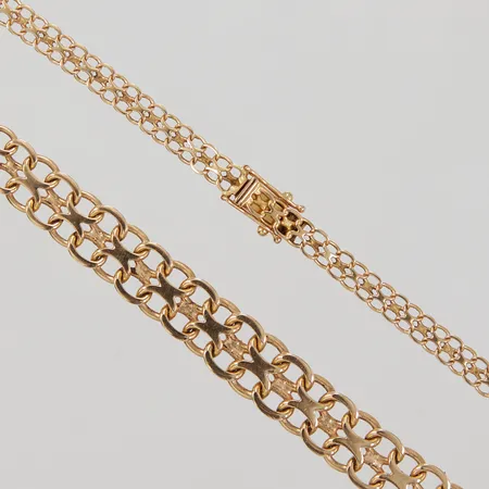 Collier, doserad X-länk, 45,5cm, bredd 4,8-10,7mm, NSE år 1972, 18K,  Vikt: 24,7 g