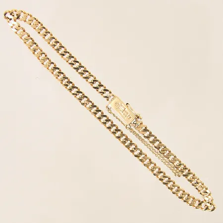 Armband Pansar, längd 19,5cm, bredd 3,7mm, säkerhetskedja, 18K Vikt: 6,2 g