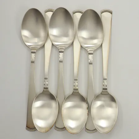 Sex bordsskedar, längd 18cm, modell Rosenholm, GAB, 830/1000 silver  Vikt: 249,2 g