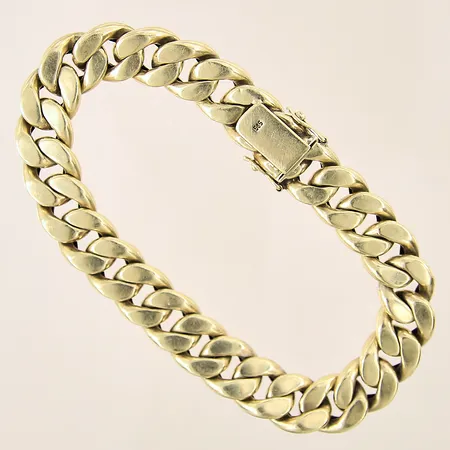 Armband Pansar, längd 20cm, bredd 10,5mm, glapp i låset, 14K Vikt: 24 g