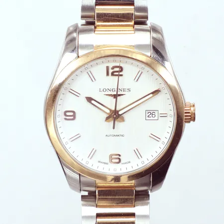Herrur Longines automatisk,  L2.785.5.76.7, case 41491764, Caliber L619, roseguld 18k /stål,  defekt box , Ø40mm certifikat från ljungs smycken 13.1. 2020, en extralänk, instruktionsbok, fint skick  Vikt: 0 g
