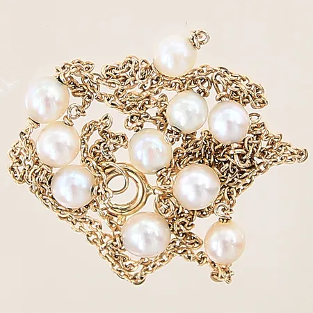 Collier med odlade pärlor, av/defekt, 18K Vikt: 2,6 g