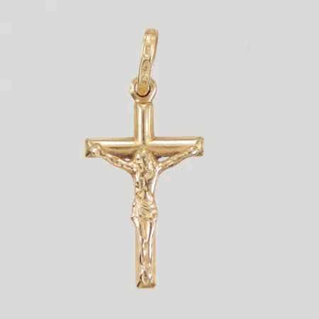 Hänge, krucifix, längd inklusive ögla 26mm, bredd 12mm, 18K,  Vikt: 0,9 g