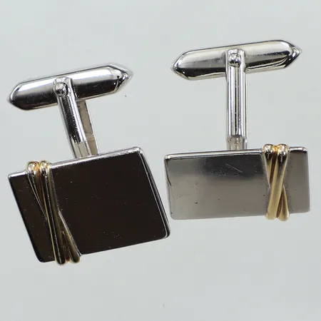 Ett par manschettknappar, 19,5x 14,5mm, silver  Vikt: 10,5 g