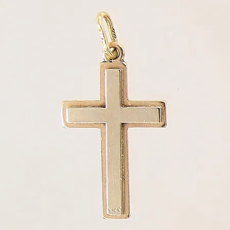 Hänge, kors, 28x14mm, ögla 18K, repig, tvåfärgad, 14K Vikt: 2,5 g
