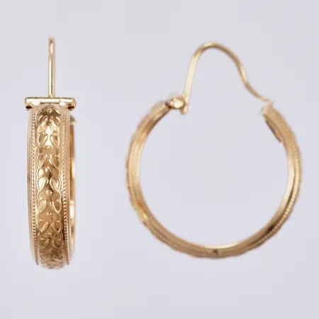 Ett par örringar Ø 20mm, bredd ca 4mm, 18K Vikt: 3,2 g
