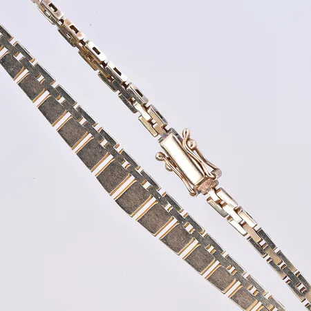 Collier Korridorlänk, doserad, bredd 3-7 mm, längd 39,5 cm, 14K. Vikt: 16,6 g