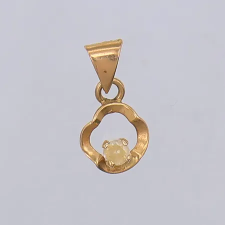 Hänge, vit sten, 13mm, 18K Vikt: 0,3 g