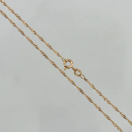 Kedja Singapore, längd 42cm, bredd ca 1,5mm, GFAB, 18K Vikt: 2 g