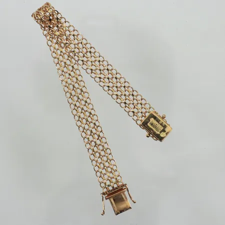 Armband X-länk, längd 19cm, bredd 10,4mm, BEH Bengt Hallberg Guldsmeds AB, år 1968, skev, 18K Vikt: 11,1 g
