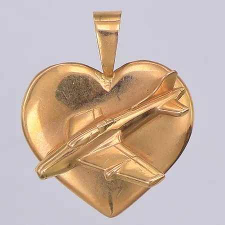 Hänge, hjärta & flygplan, 24mm, Severin år 1988, 18K Vikt: 3,5 g