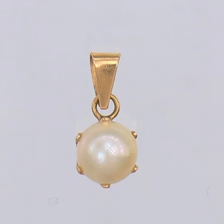 Hänge, odlad saltvattenpärla, 12mm, 18K Vikt: 0,6 g