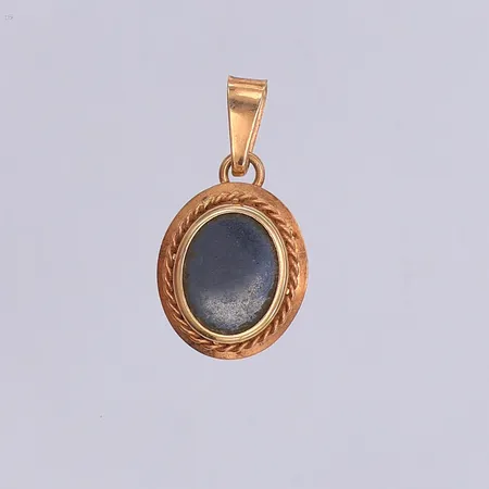 Hänge, hematit, 21mm, 18K Vikt: 1,4 g