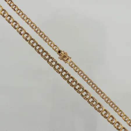 Collier doserad Bismarck, längd 51,5cm, bredd 4,6-7,1mm, Bergmans Guldvaror, år 1976, 18K Vikt: 22,4 g