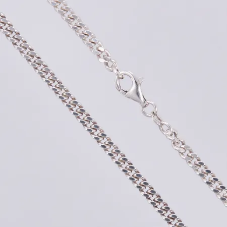 Kedja Pansar, längd: ca 50cm, bredd: ca 4mm, GHA, 925/1000 silver  Vikt: 22,9 g