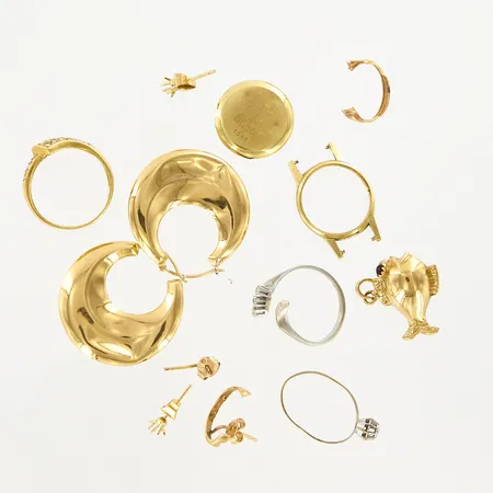 Diverse guld, defekter, 18K, 7,9gram  Vikt: 18,2 g